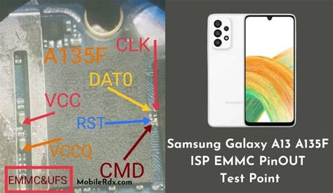 Samsung Galaxy A13 A135F ISP EMMC PinOUT Test Point