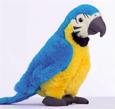 Blue Cute Parrot Stuffed Animal Doll Parrot Bird Animal Plush Doll Toy