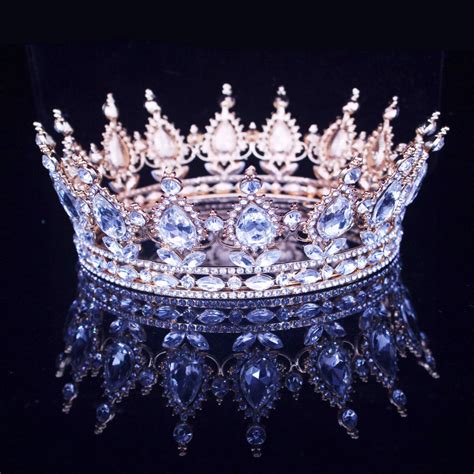 Vintage Baroque Queen King Bride Tiara Crown For Women Headdress Prom Bridal Wedding Tiaras And