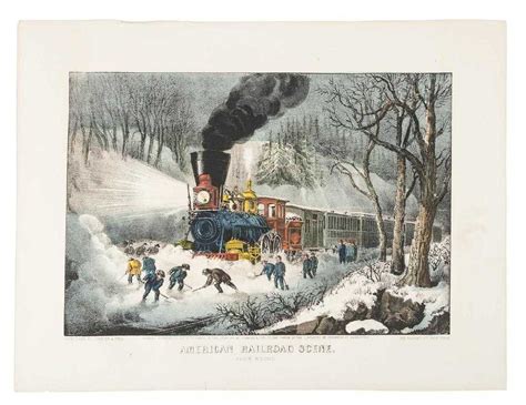 Currier And Ives Snow Bound Railroad Scene