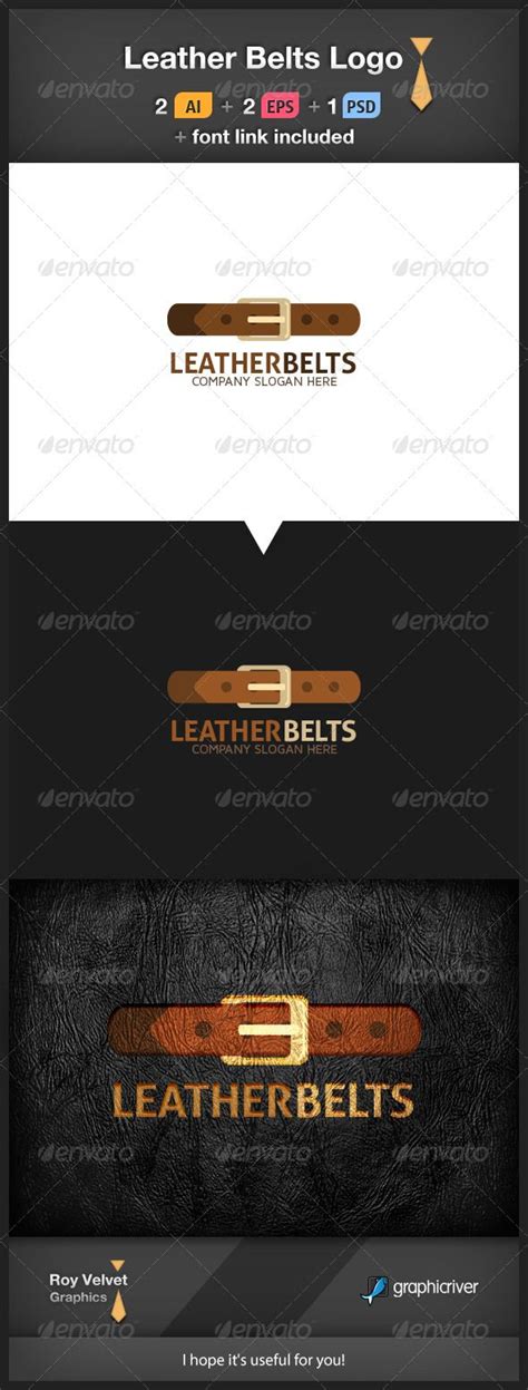 Leather Belts Logo Graphicriver Usage This Is A Great Logo For