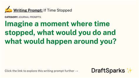 Writing Prompt If Time Stopped Draftsparks