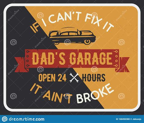 Looking for marketing slogans for service providers and your business? Garage Poster Print With Slogan. Typography For T Cards - Dads Garage. Retro Vintage Car Service ...