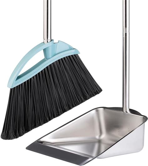 Long Handled Dust Pan And Broom Set For Homeheavy Duty Metal Stainless
