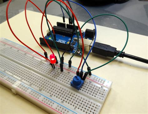 Lesson Arduino Circuit To Dim LED With Potentiometer Technology Tutorials