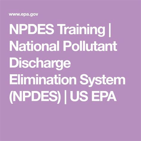 Npdes Training National Pollutant Discharge Elimination System Npdes
