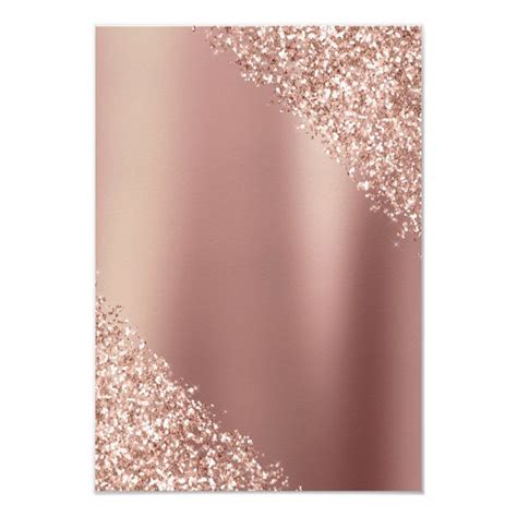 Quinceanera Blush Pink Rose Gold Glitter Sparkle Invitation Zazzle
