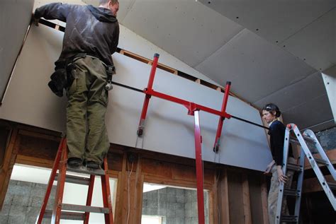 Measure and cut drywall for the ceiling. California Homesteading: Hanging Drywall
