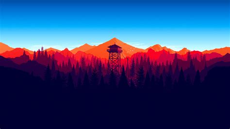 Firewatch Forest Mountains Minimalism 4k Ps Games