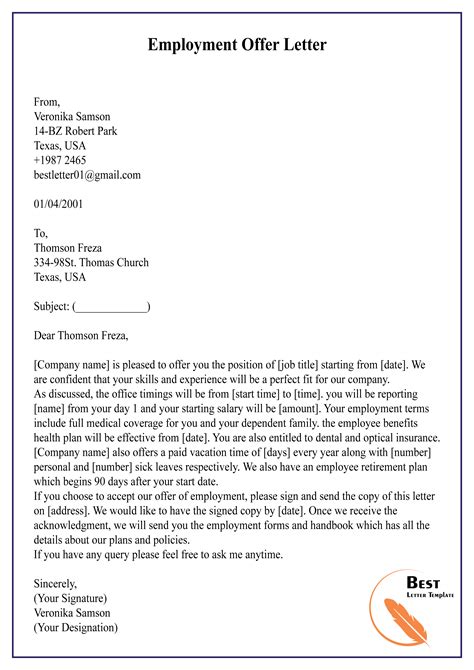 Home Offer Letter Templates