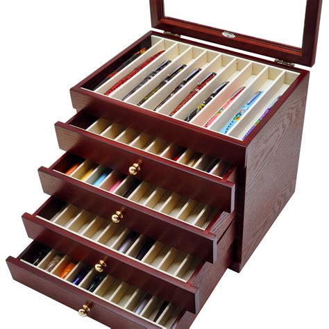 Kabazai Wooden Urushi Pen Display Case 50 Pens Pen Box Empty