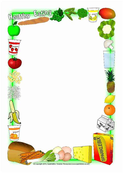 Healthy Eating A4 Page Borders Sb2992 Sparklebox