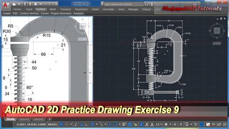Sketchup will recognize the original layers from your autocad file, and having all of them can be distracting. AutoCAD 2D Practice Drawing | Exercise 9 | Basic Tutorial ...