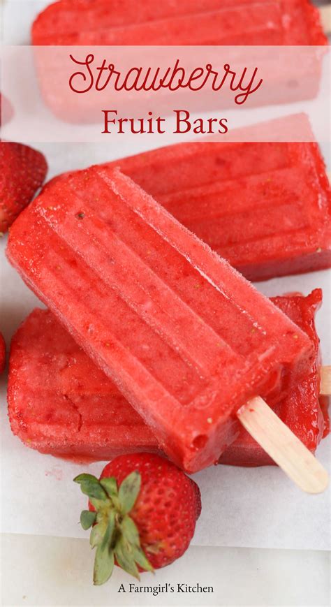 Strawberry Fruit Bars In 2020 Frozen Fruit Bars Fruit Bars Recipe
