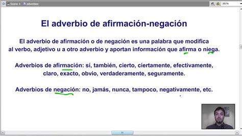 Adverbios Afirmación Negación Gramatica Española Youtube