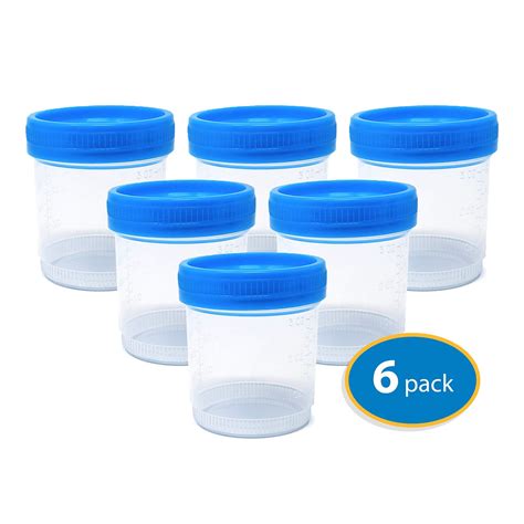 Urine Specimen Collection Cups With Lids 90ml 6 Pack 6 Pack Swiftsly