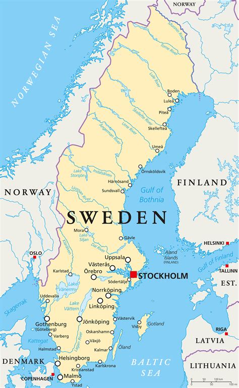map of sweden guide of the world