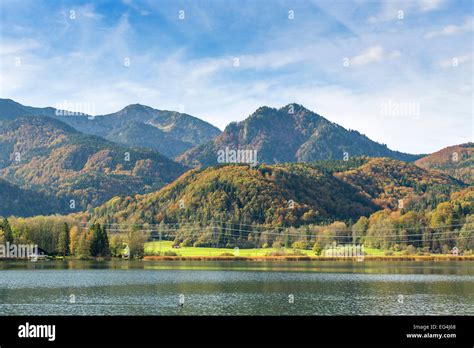 Image Of Lake Kochelsee In Autumn Bavaria Germany Stock Photo Alamy