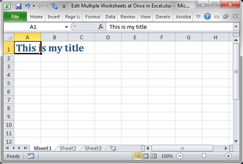 edit multiple worksheets    excel teachexcelcom