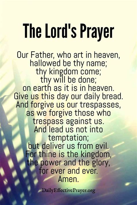 The Lords Prayer In The Bible Our Father Who Art In Heaven