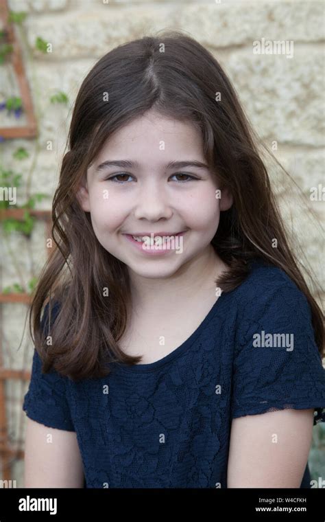 A Portrait Of A 7 Year Old Girl Stock Photo Alamy