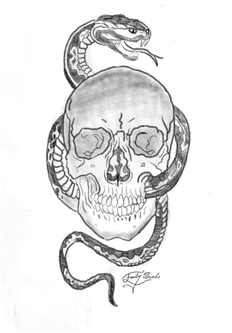 Artstation Snake Skull Sketch
