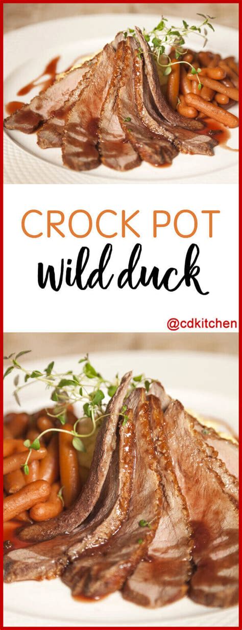 Follow our detailed recipe guide and prepare a delicacy for your guests. Crock Pot Wild Duck Recipe from CDKitchen.com
