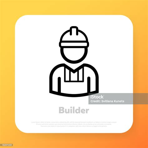 Buildersymbol Ingenieur Bauindustrie Vektorzeilensymbol Für Unternehmen