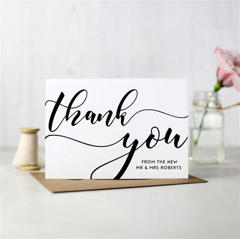 10 Personalised Wedding Thank You Notes Cards 2 Designs Free Postage