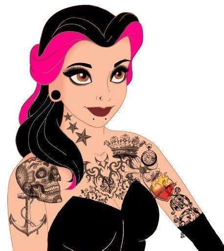 Disney Punk Belle Disney Princess Tattoo Goth Disney Disney Tattoos