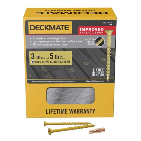 Deckmate 9 X 3 In Star Flat Head Wood Deck Screw 5 Lbs Box 365