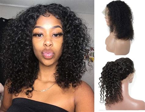 Curly 360 Lace Frontal Wigs Pre Plucked 130 Density
