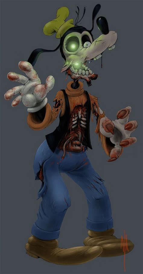 Undead Goofy By Ajonesa On Deviantart Zombie Disney Creepy Disney