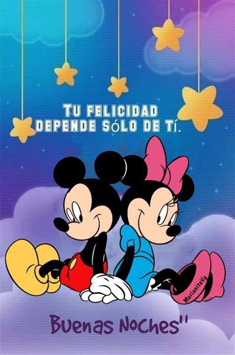 Buenas Noches Mickey Y Minnie Mensajes De Feliz Noche Emoticones De