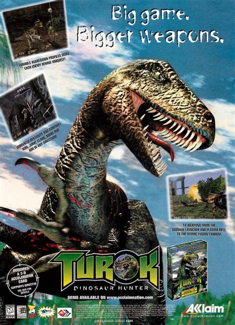 Video Game Print Ads Turok Dinosaur Hunter Pc Usa Magazine