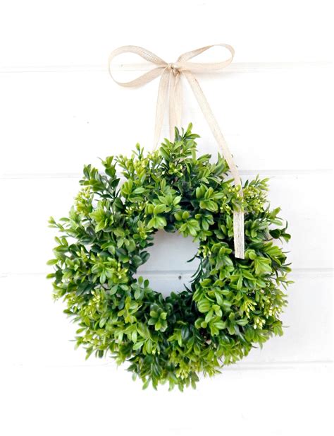MINI Boxwood Wreath-SPRING Boxwood-Window Wreath-Boxwood Wreath-Country Cottage Wreath-Boxwood ...