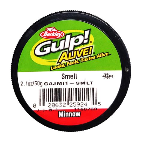 Berkley Gulp Alive Scented Minnow Soft Bait 1 Smelt 210 Ounce Jar