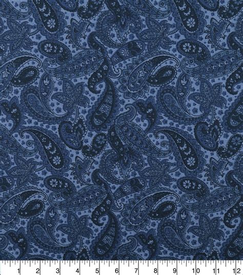 Wide Quilt Cotton Backing Fabric 108 Navy Paisley Joann