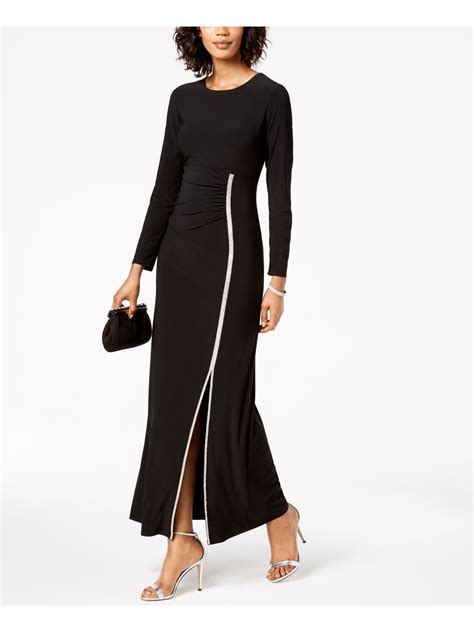 Msk Womens Black Long Sleeve Maxi Evening Dress 12