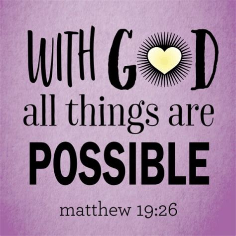 With God All Things Are Possible Poster Matthew 1926 Sign 904 Custom