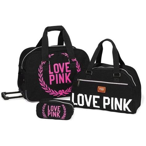 Victorias Secret Three Piece Travel Set Via Polyvore Pink Tote Bags