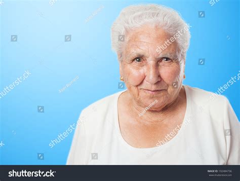 Portrait Adorable Old Woman Face Closeup Stock Photo 192484736
