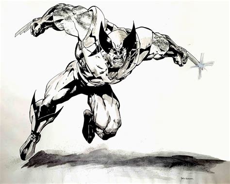 Very Large Wolverine Mixed Media Jim Lee Homage 2005 Comic Art For
