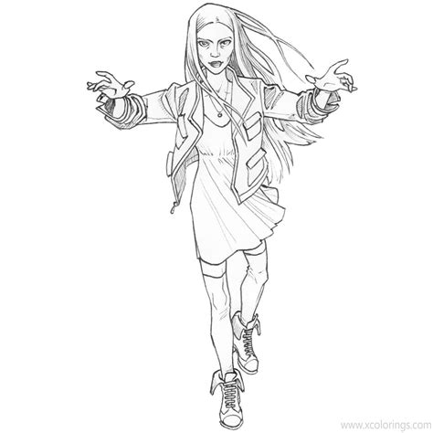 Marvel Scarlet Witch Coloring Pages Sketch Coloring Page