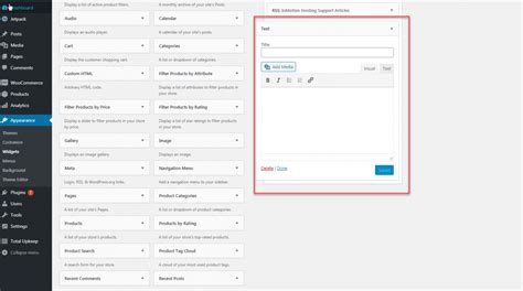 How To Use The Wordpress Text Widget Inmotion Hosting Support Center