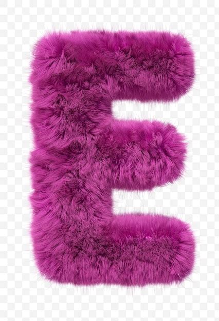 Premium Psd Pink Fur Alphabet Furry Letter E Isolated