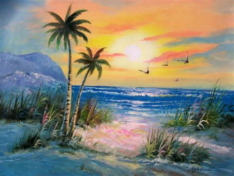 Palm Tree Oil Painting At Explore Collection Of
