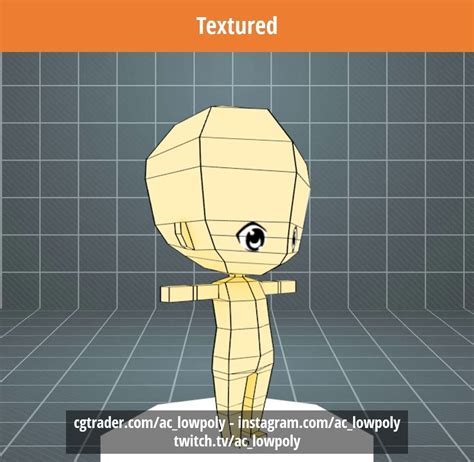 Low Poly Chibi Textured Character Free Vr Ar Low Poly 3d Model