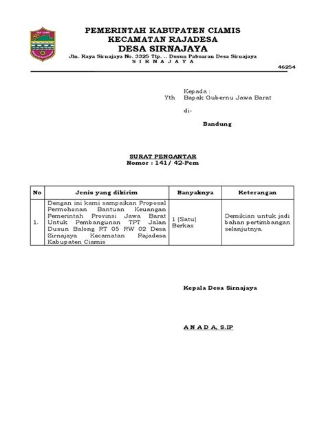 Surat Pengantar Proposal Pdf