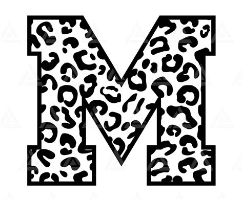 Leopard M Letter Monogram Svg Cheetah M Letter Svg Leopard Font